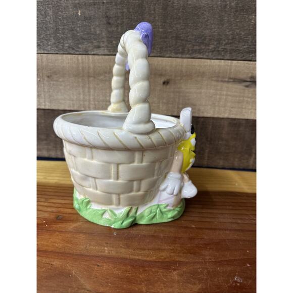 Red Yellow M&M’s Mars Candy Ceramic Easter Basket Mars/FTD Planter 9” Tall - Picture 4 of 6